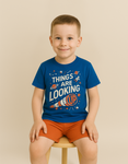 Kids Space-Themed Half-Sleeve T-Shirt – “Things Are Looking Up”