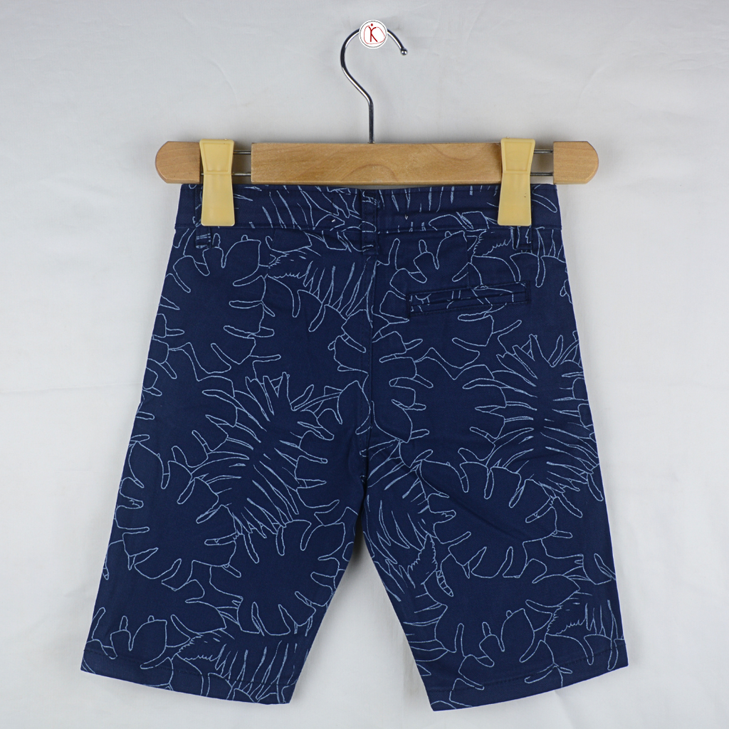 Navy blue printed short