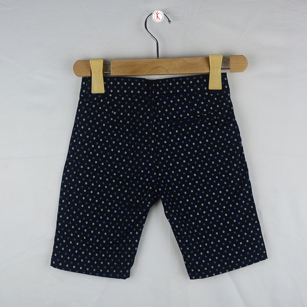 Black Flower Printed Short