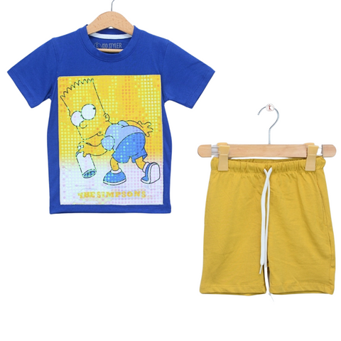 Sim Sim Patch Royal Blue with Mustard Short
