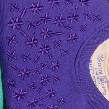 Purple embroided chest