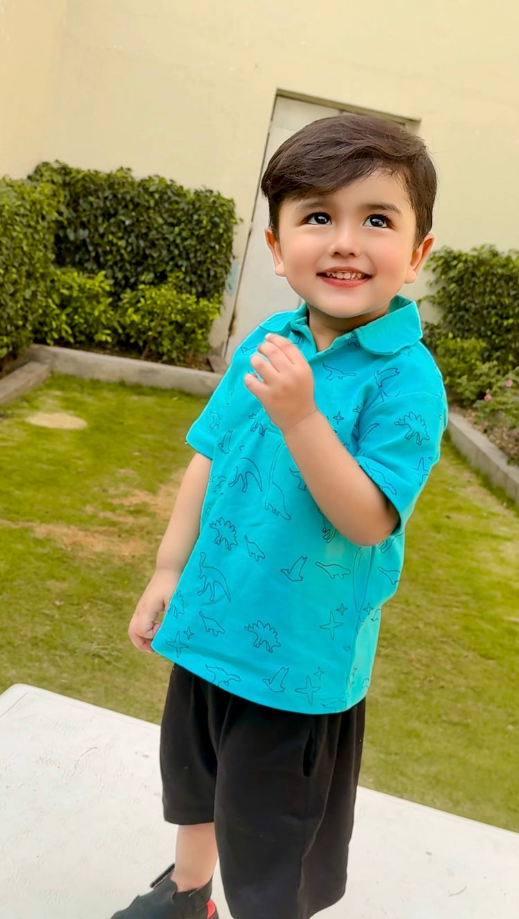Dino Explorer Polo Shirt Set