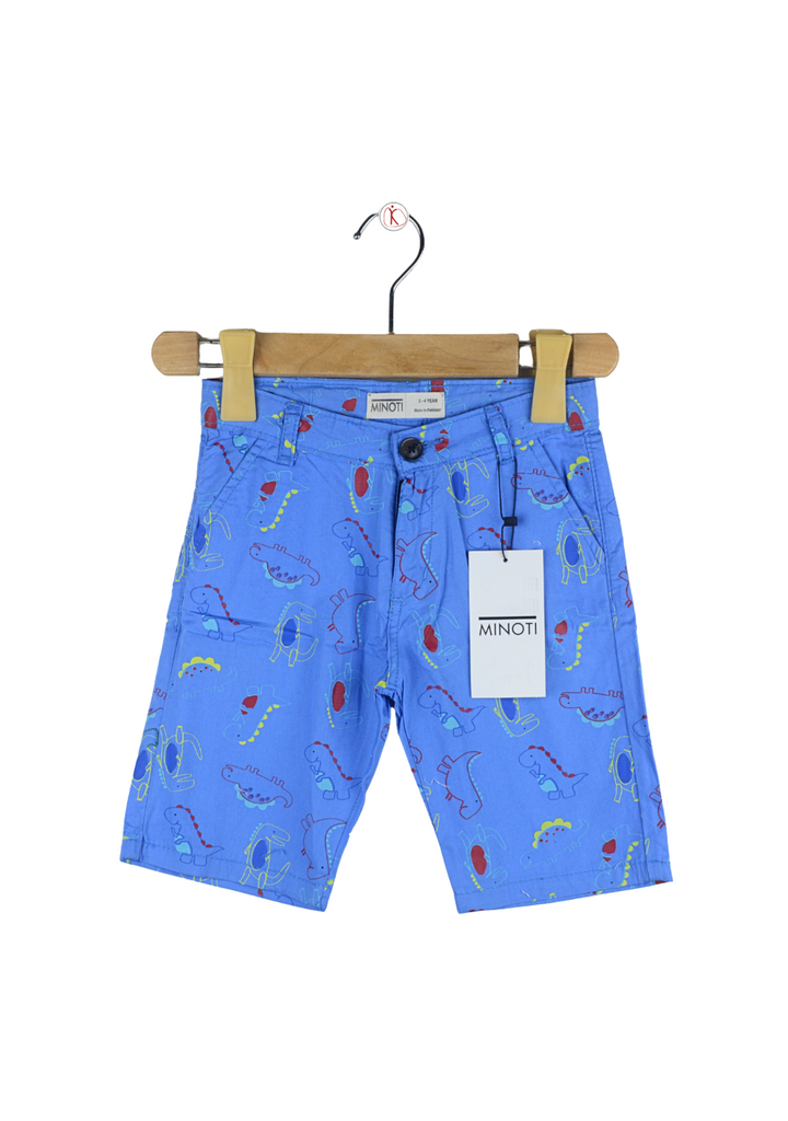 Light Blue Dino Printed Short