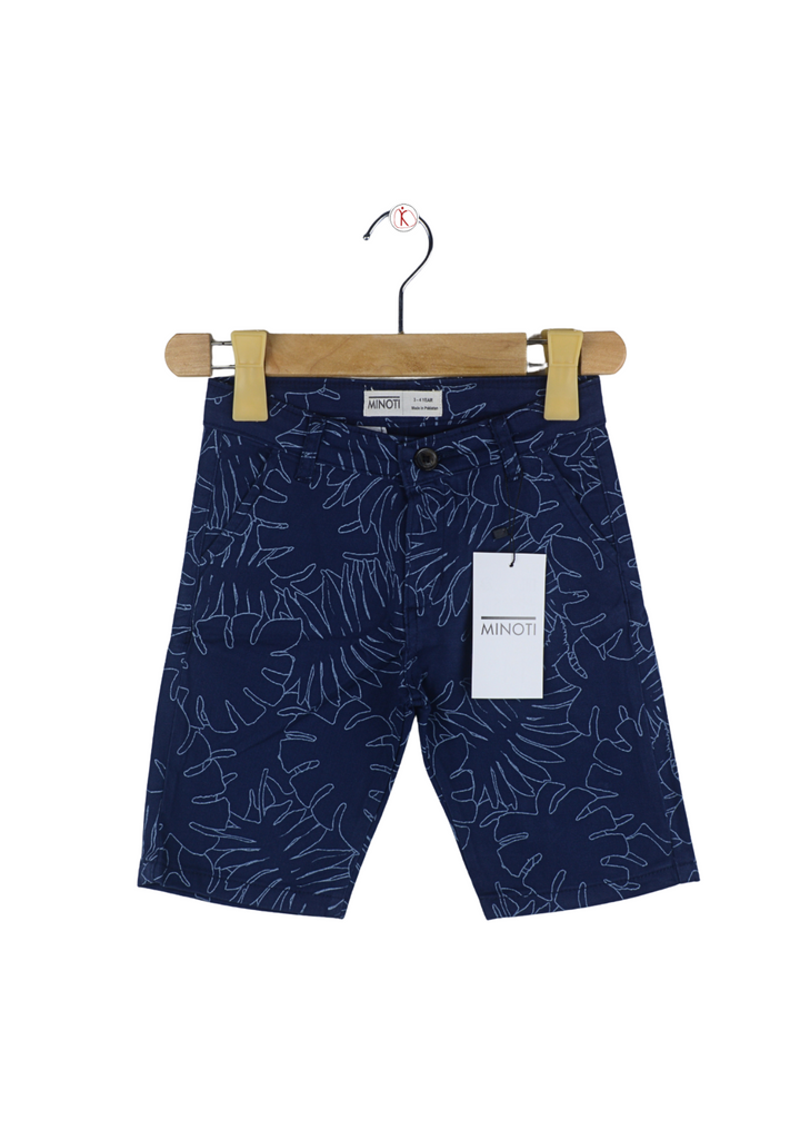 Navy blue printed short