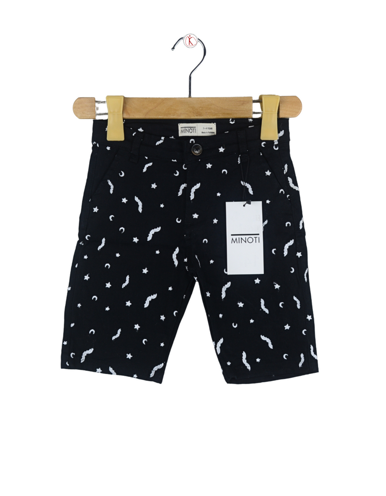 Black Star Moon Embroidered Short