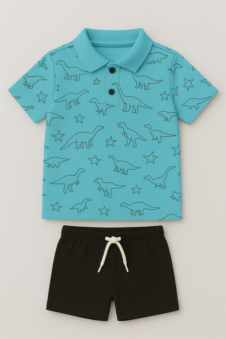 Dino Explorer Polo Shirt Set