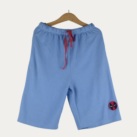 Light Blue Spider Embroidered patch Short