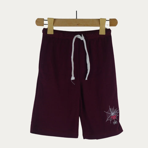 Mehroon SpiderWeb Embroidered Short