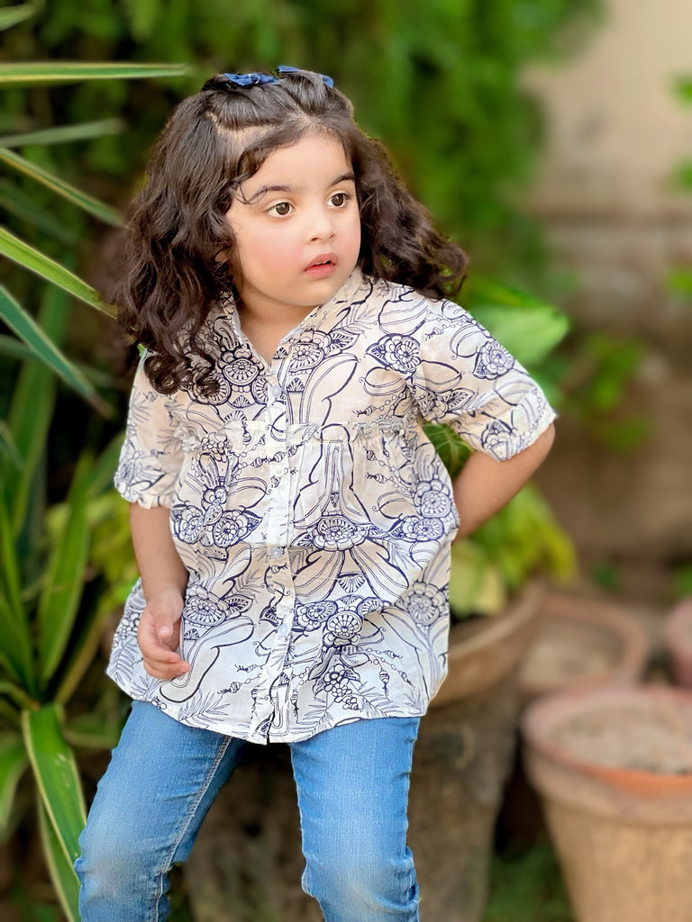Black & White Floral Top
