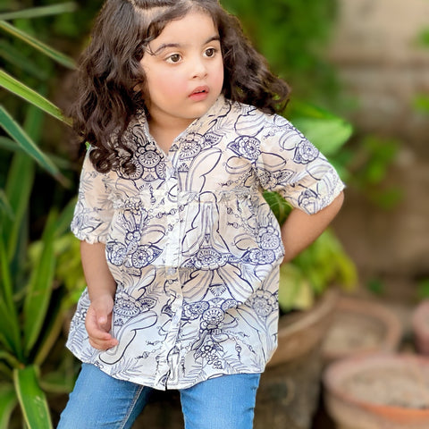 Black & White Floral Top