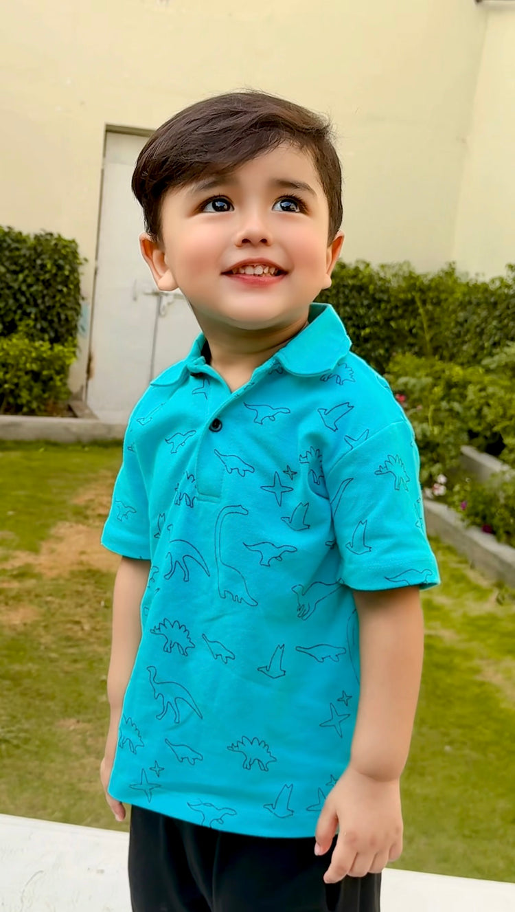 Dino Explorer Polo Shirt Set