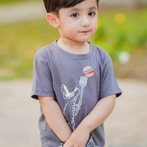 Dino City Graphic Tee – Black | Kid Styler