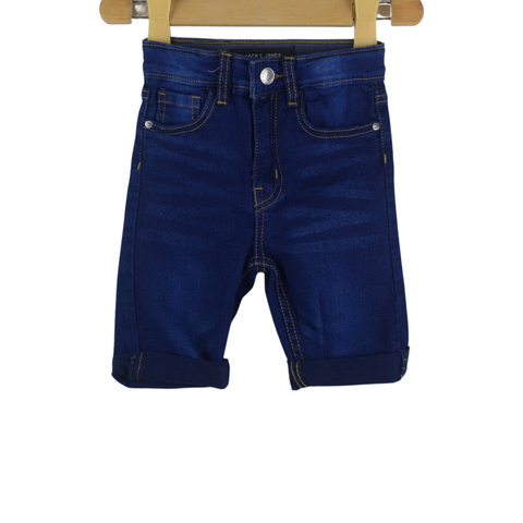 Dark Blue Faded Lines Short
