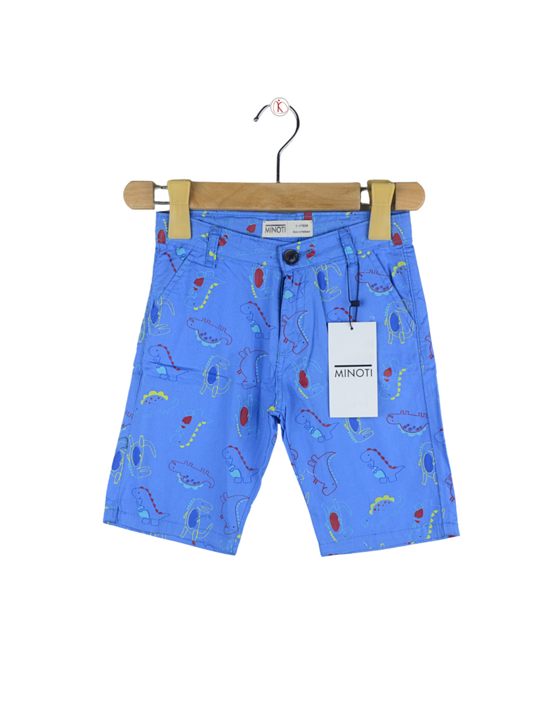Light Blue Dino Printed Short