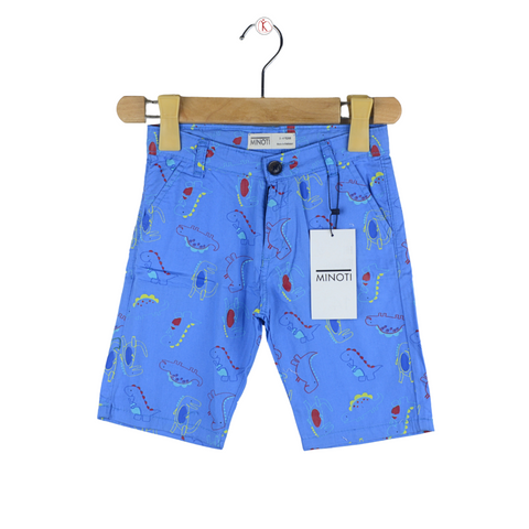 Light Blue Dino Printed Short