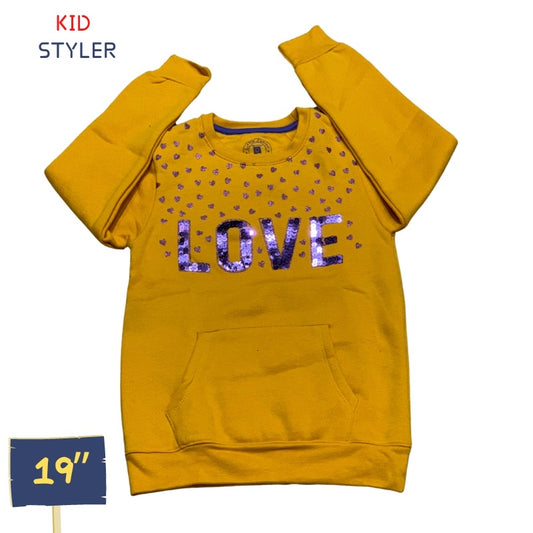 yellow love sequenced shirt