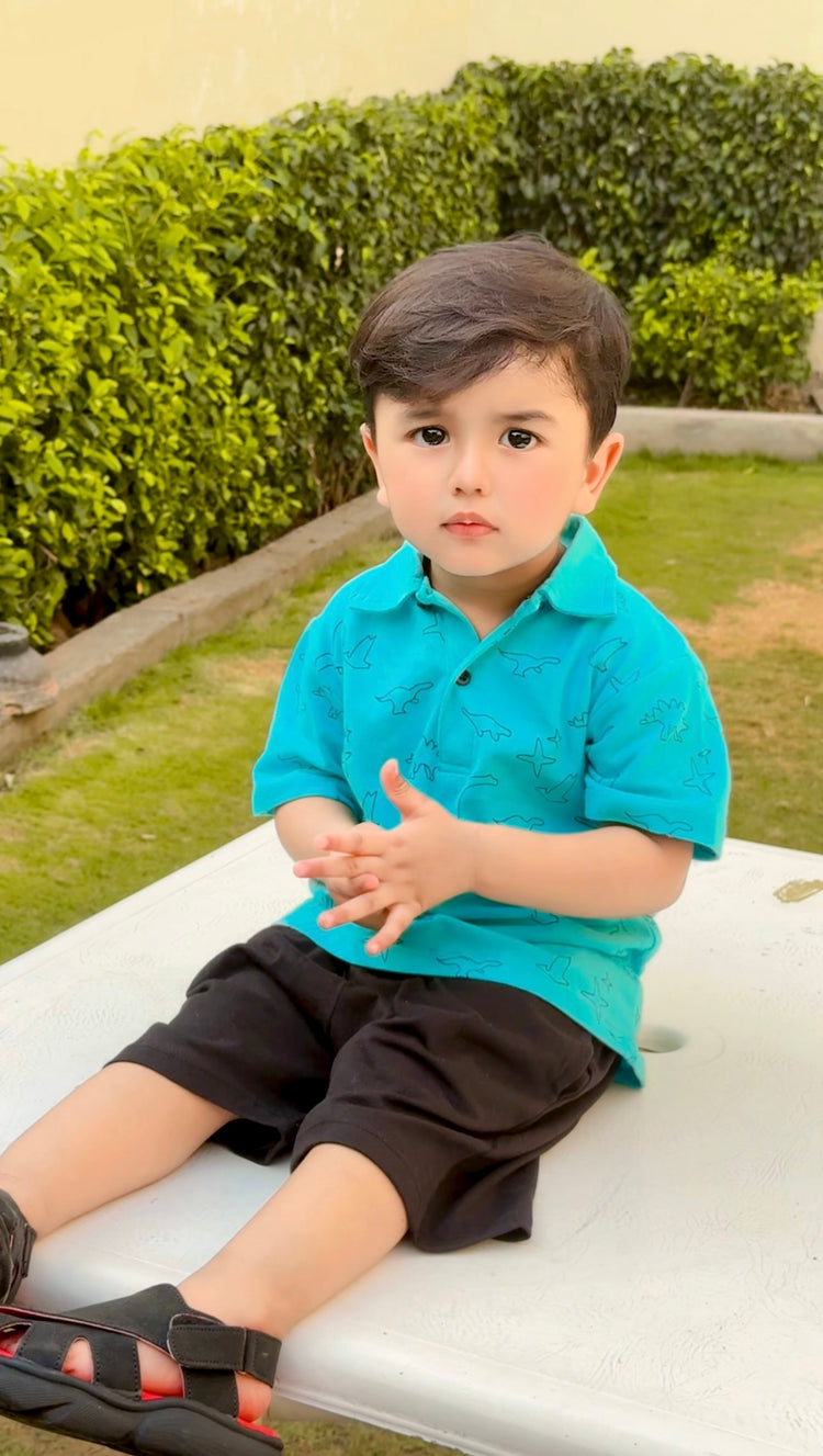Dino Explorer Polo Shirt Set