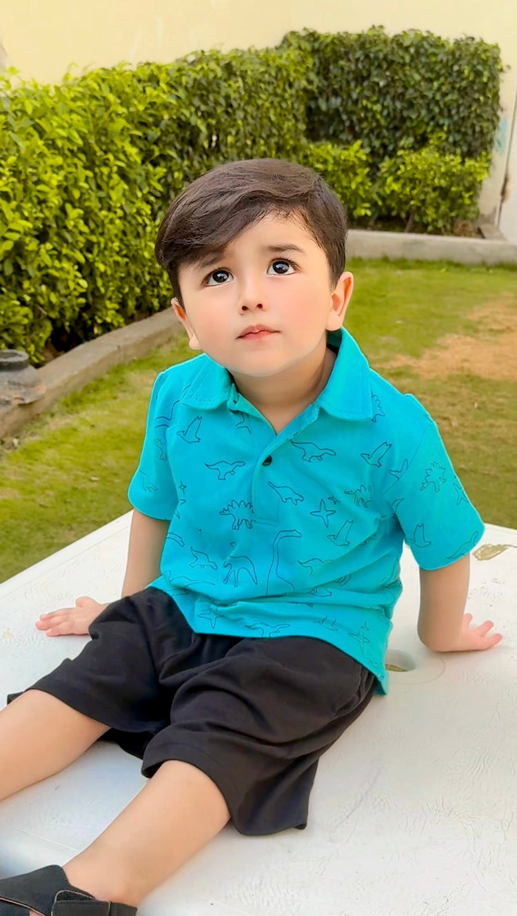 Dino Explorer Polo Shirt Set