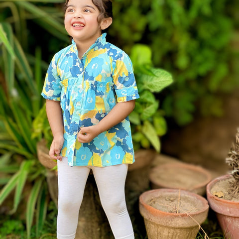 Ferozi Floral Printed Top