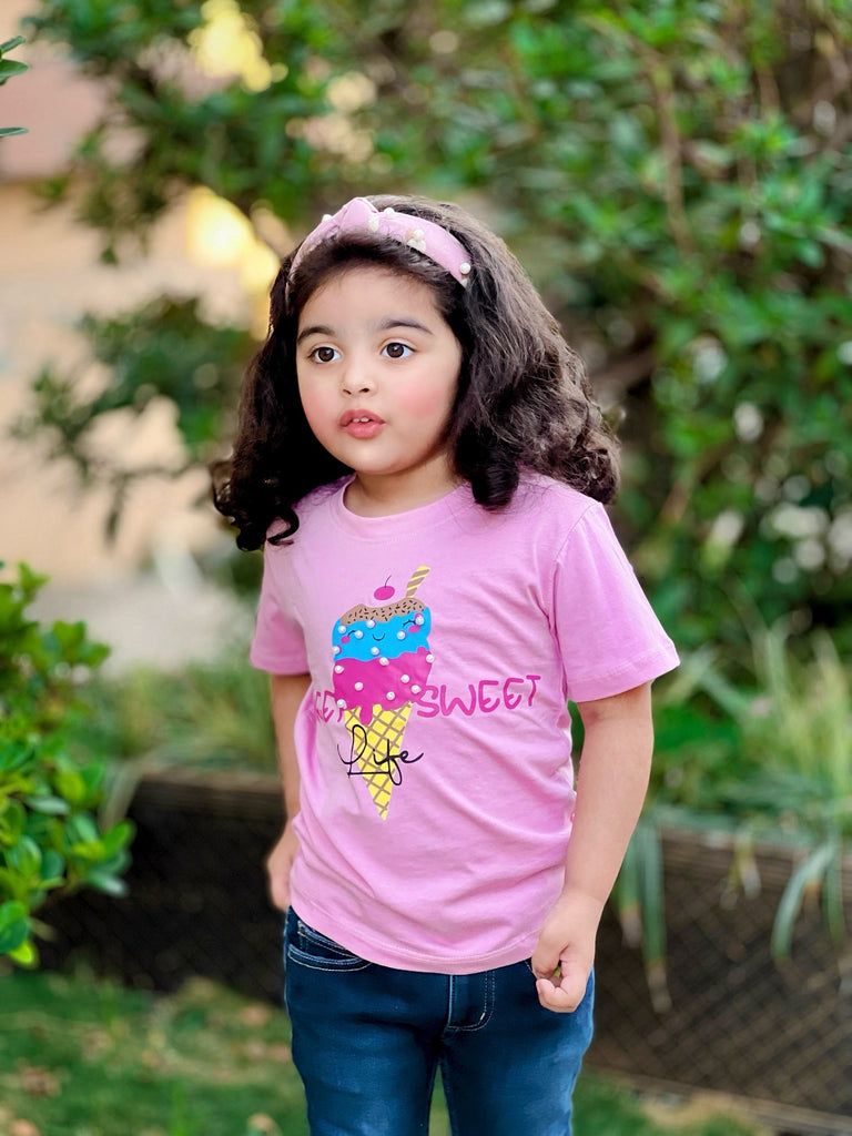 Sweet Life Ice Cream Printed T-Shirt