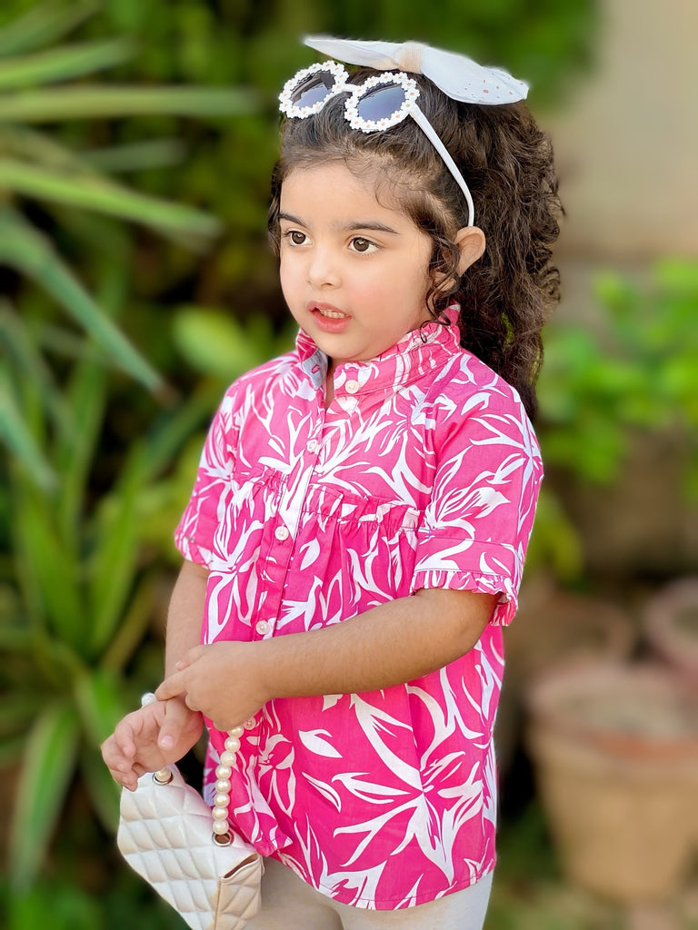 Pink Floral Printed Top