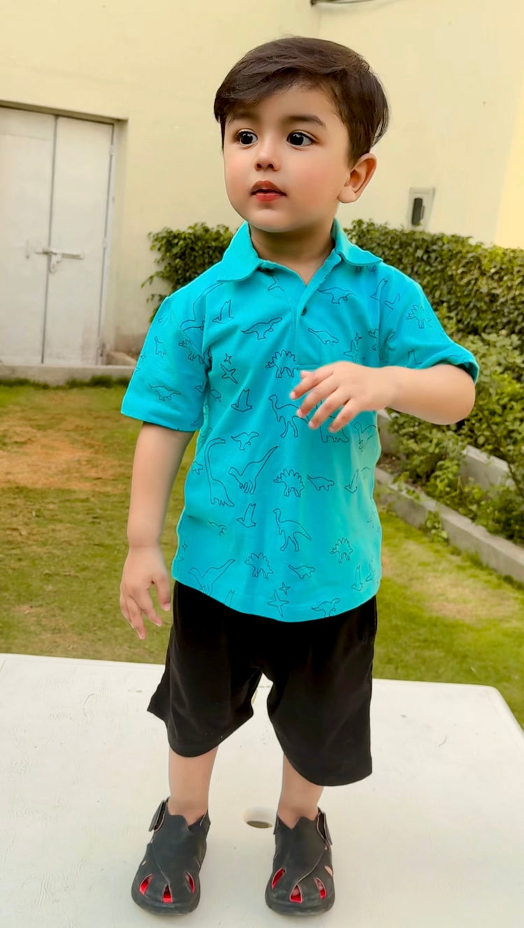 Dino Explorer Polo Shirt Set