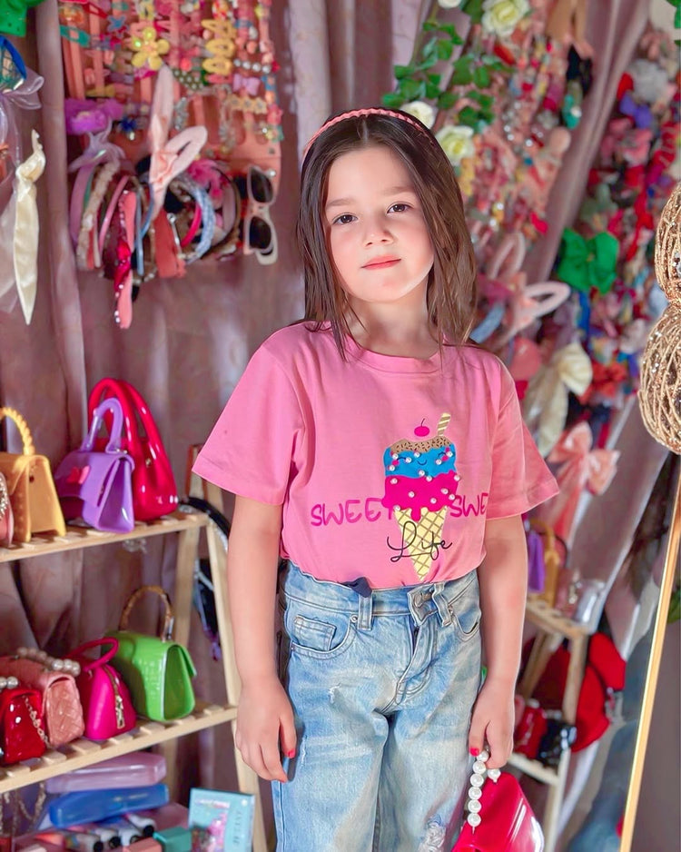 Sweet Life Ice Cream Printed T-Shirt