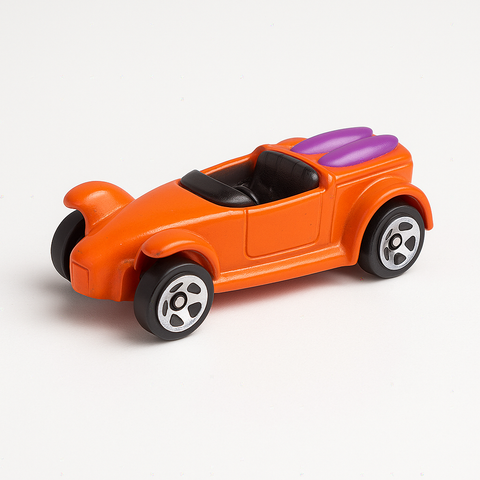 Orange Hot Rod Toy Car – Die-Cast with Purple Exhaust