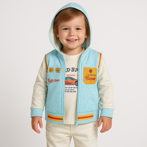 Light Sky Blue Hoody and Jacket Shirt
