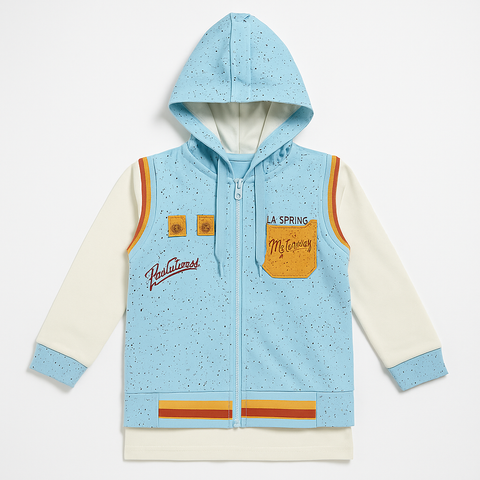 Light Sky Blue Hoody and Jacket Shirt