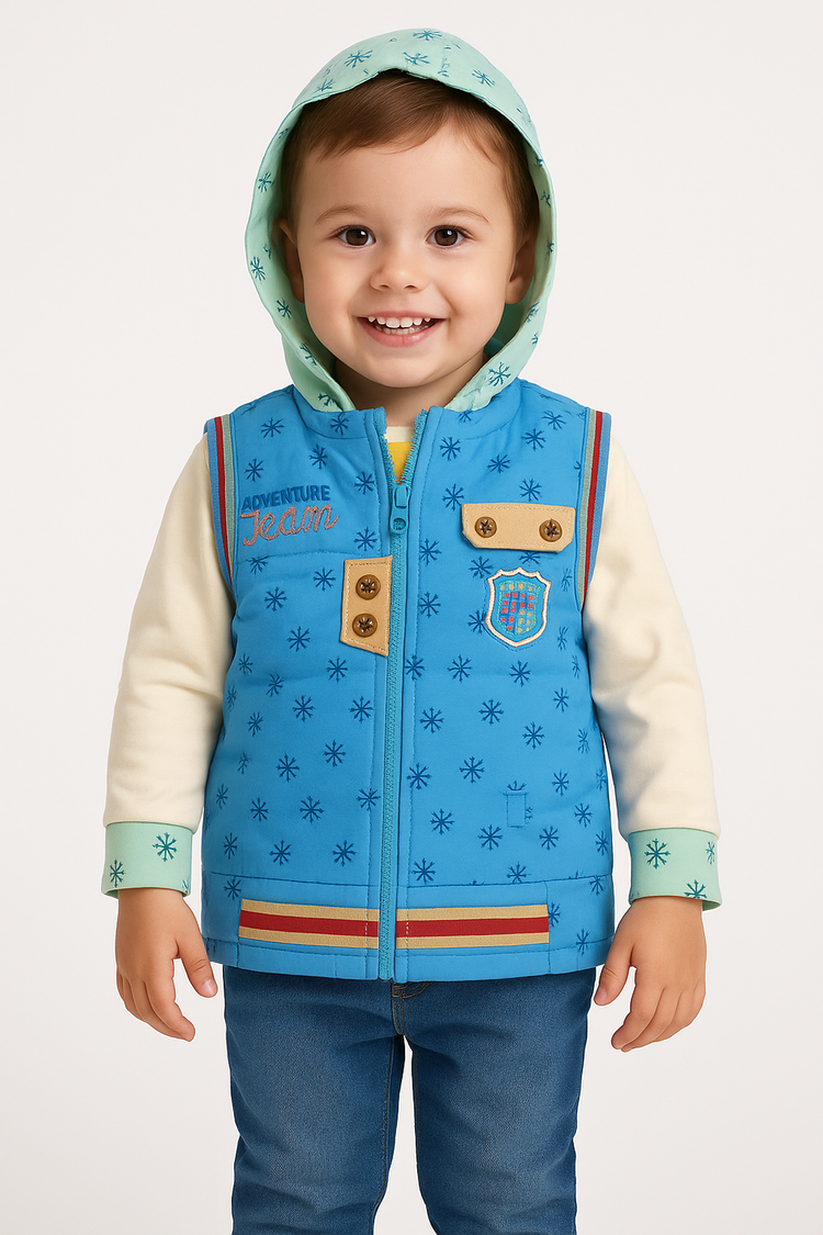 Blue Hoody and Jacket Shirt
