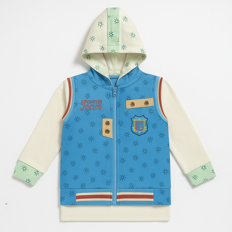 Blue Hoody and Jacket Shirt