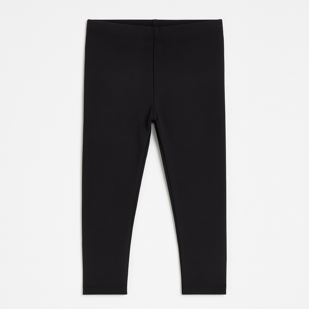 Girls Plain Black Leggings