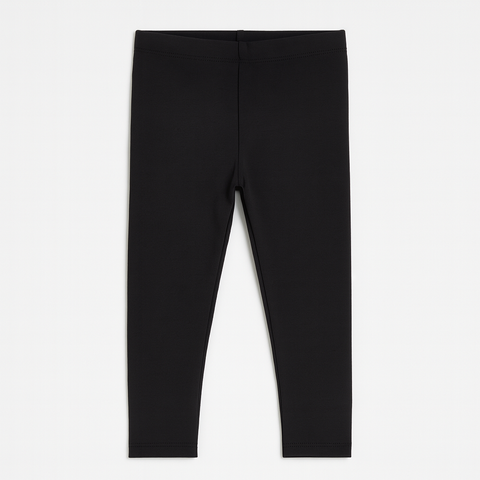 Girls Plain Black Leggings
