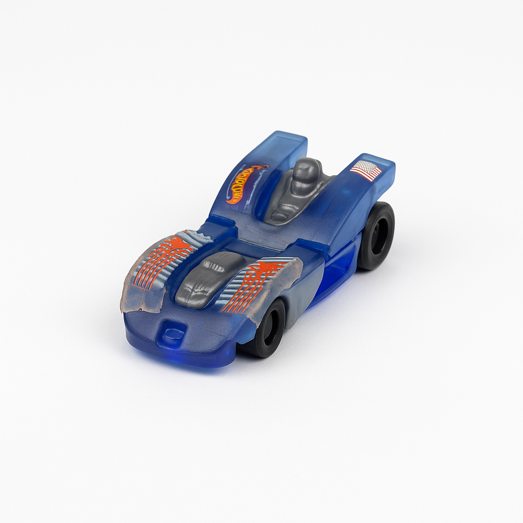 Hot Wheels Blue Futuristic Race Car – Slightly Used Die-Cast Toy