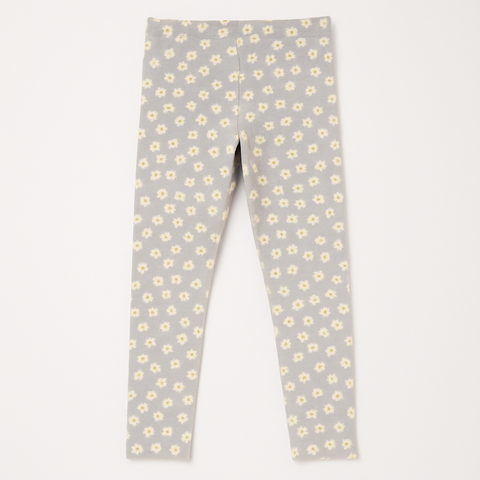 Girls’ Floral Print Leggings – Soft Cotton Stretch Pants