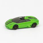 Green Sports Car Toy – Die-Cast Model with Racing Stripes, Slightly Used