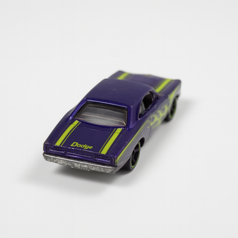 Hot Wheels Dodge Muscle Car – Purple with Green Flames, Slightly Used