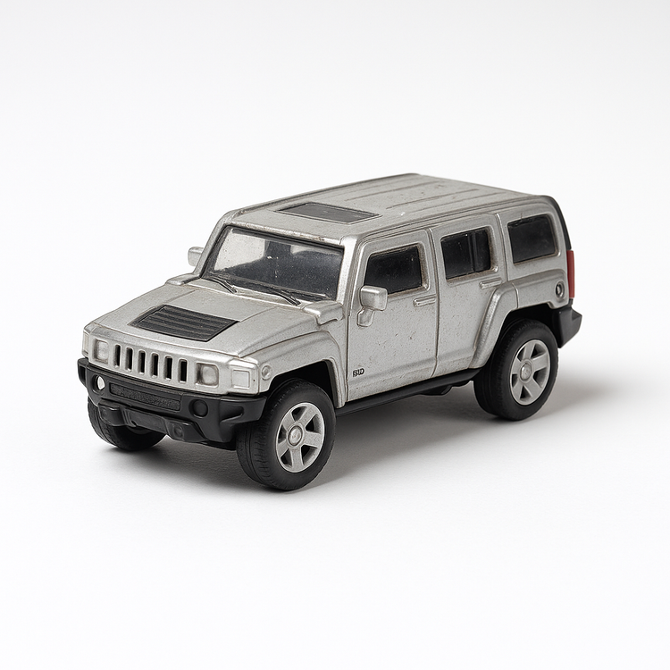 Silver SUV Toy Car – Slightly Used Die-Cast Model
