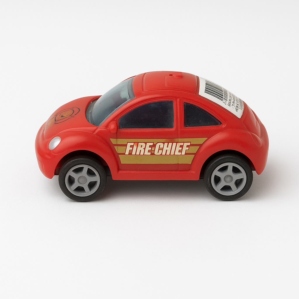 Red Fire Chief Toy Car – Slightly Used Die-Cast Vehicle
