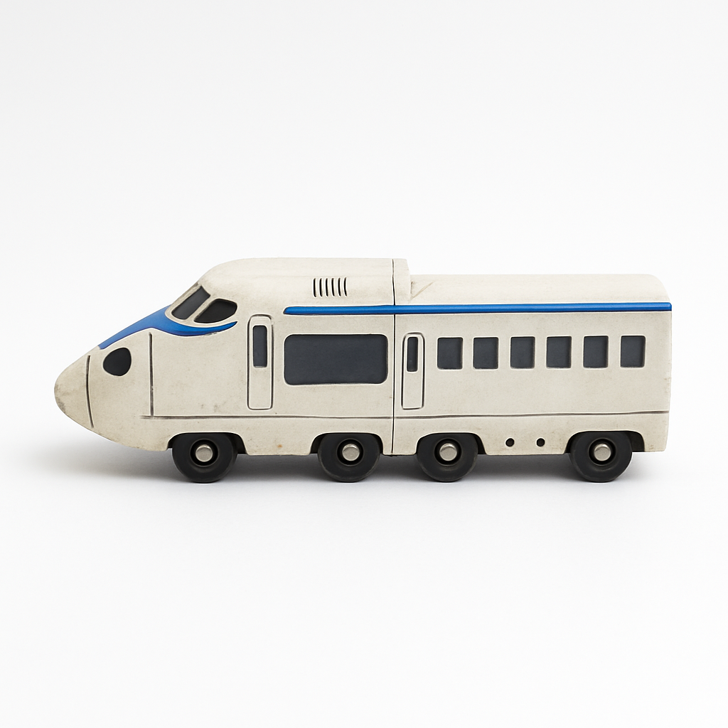 Miniature High-Speed Bullet Train Toy – White & Blue