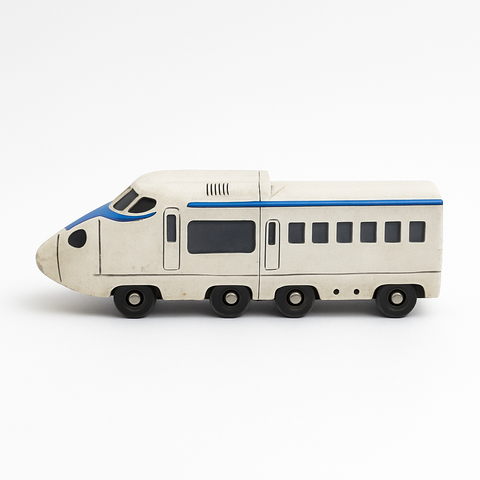 Miniature High-Speed Bullet Train Toy – White & Blue