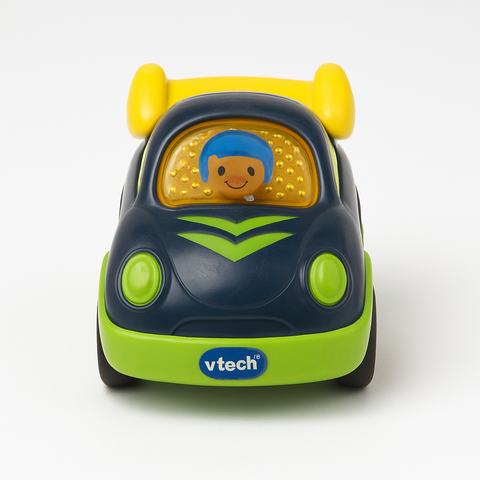 VTech Light-Up Race Car Toy – Green & Black with Yellow Spoiler