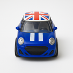 Blue Mini Cooper Style Toy Car with Union Jack Roof