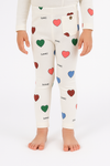White with multiheart printed trouser