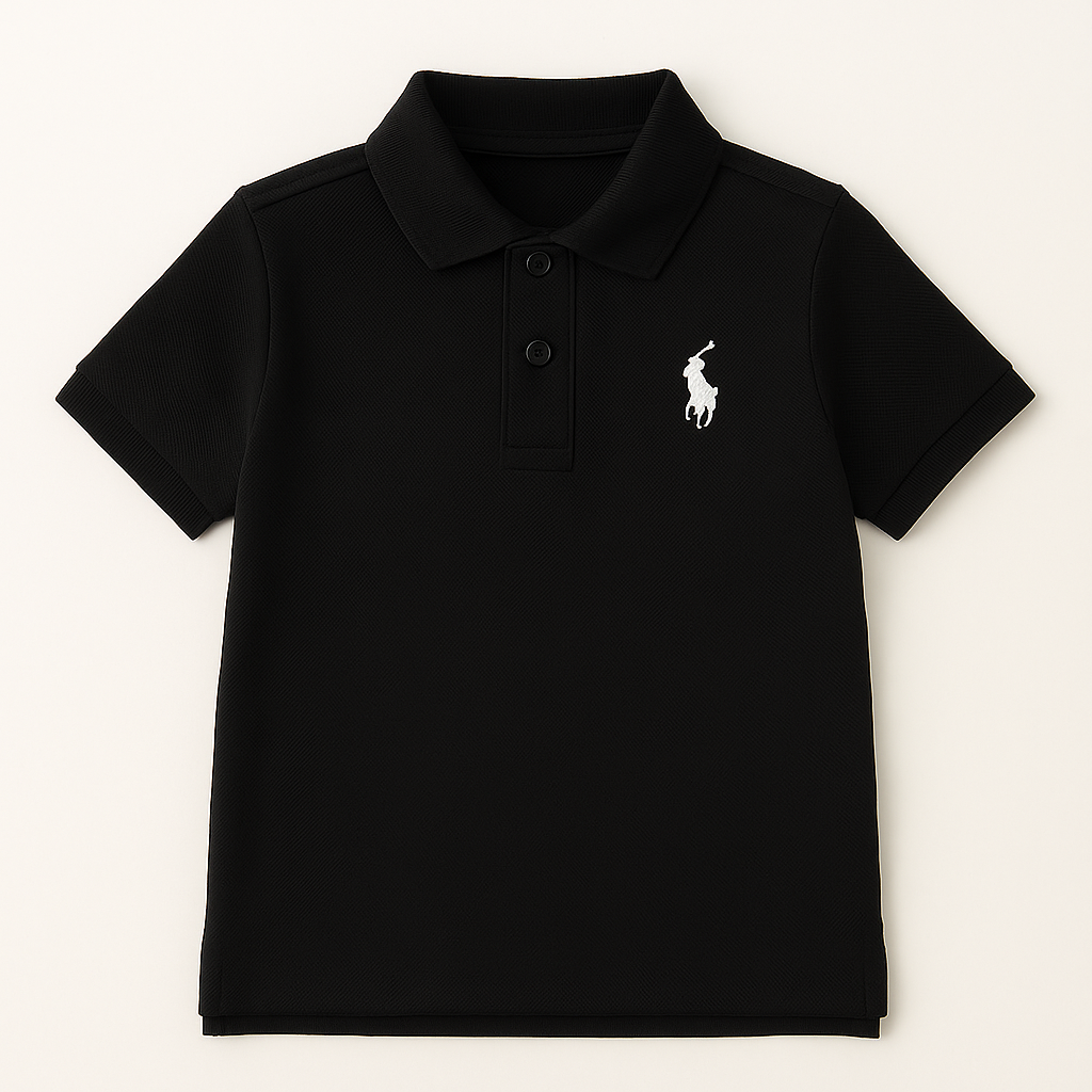 Black polo shirt | Embroidered Polo Logo