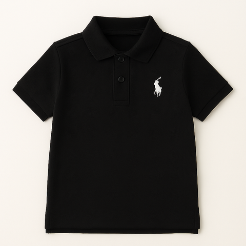 Black polo shirt | Embroidered Polo Logo