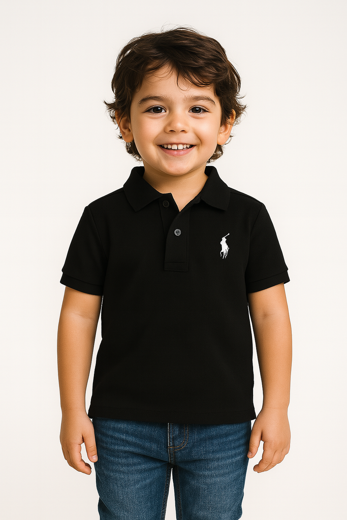 Black polo shirt | Embroidered Polo Logo
