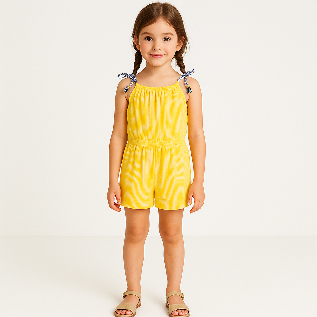 Sunny Days Girls’ Striped Romper