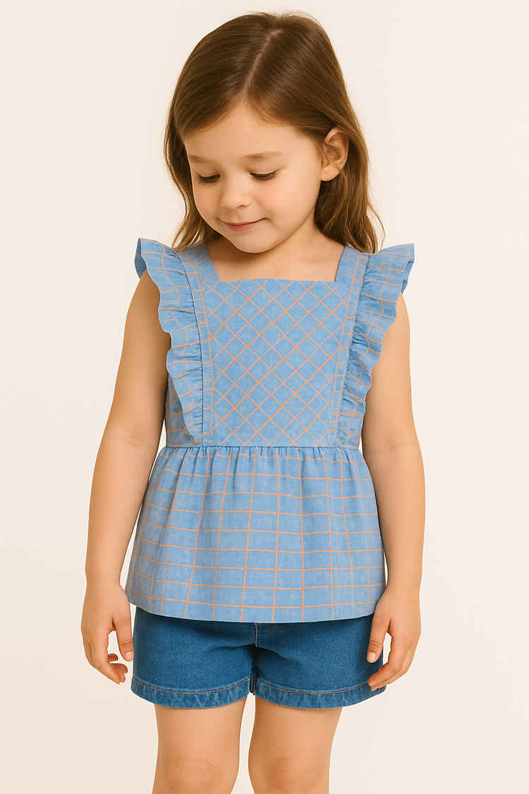 Check Stylish Frill Frock